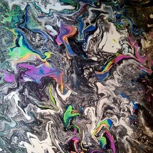 One Of A Kind Glow In The Dark Hand Painted Original 16x20 Acrylic